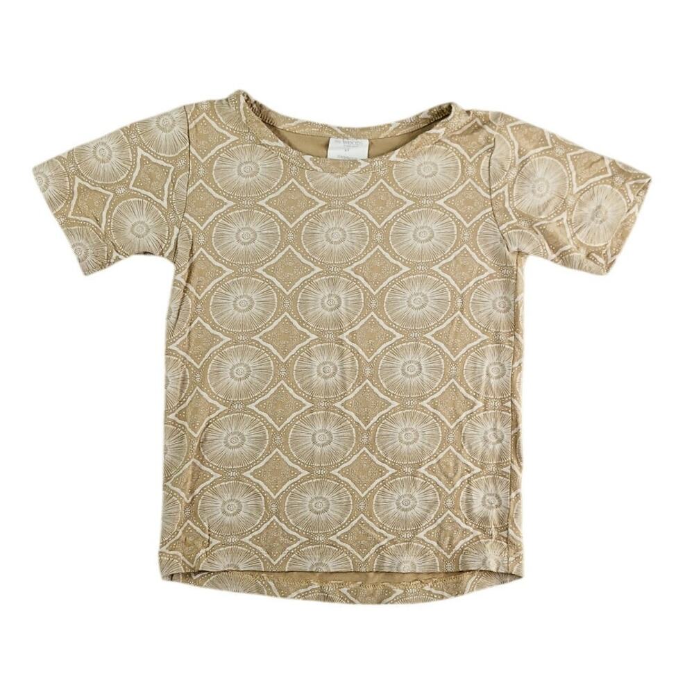 The Woods Pajama Shirt Top Toddler 4T Brown Beechwood Geometric Pattern Tee